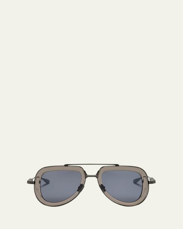V-Story Titanium & Acetate Aviator Sunglasses